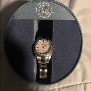 Citizen Women's Watch with Silver Band and Pink Face